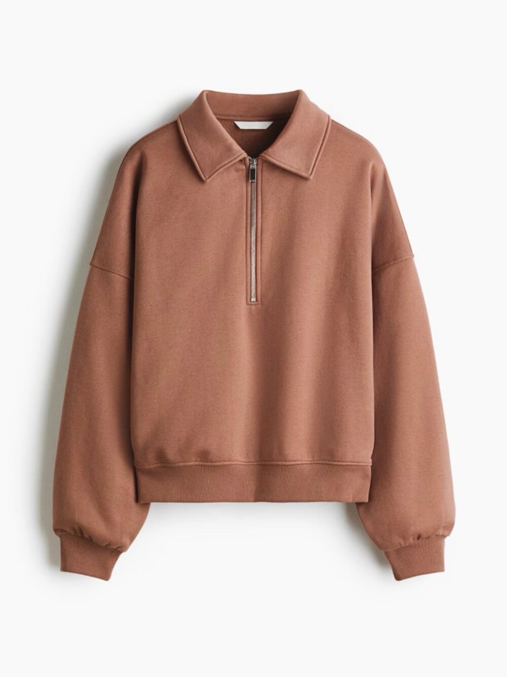 H&M Dusty Pink Half-Zip Collared Sweatshirt Size XS
